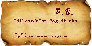 Pórszász Boglárka névjegykártya