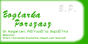 boglarka porszasz business card